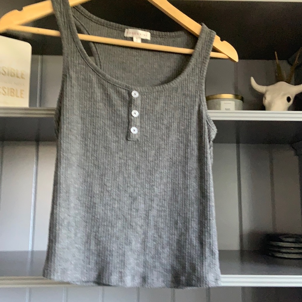 Forever 21 Charcoal Ribbed Tank Top
